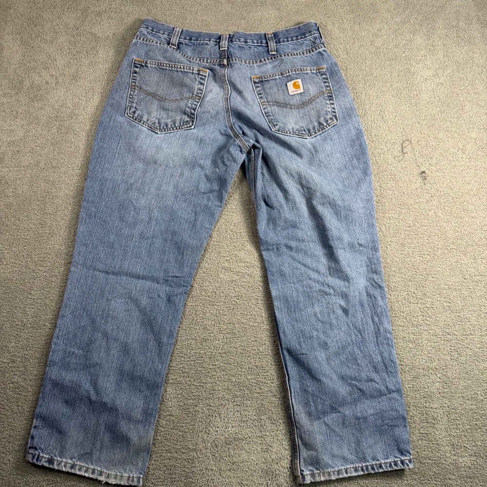 Carhartt Relaxed Fit Light Wash Denim Jeans 101483-868 Mens 34x28 Blue - Picture 2 of 5